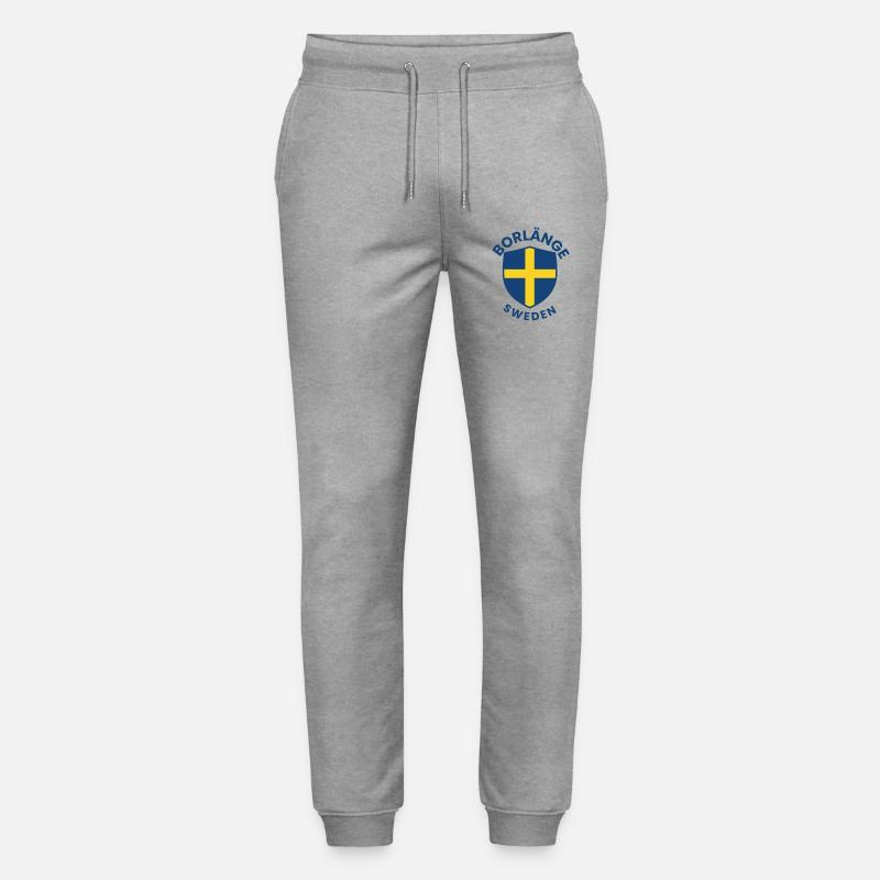 Borlänge-Schild: Schwedisches Flaggendesign - Stanley/Stella Unisex Bio Jogginghose Mover  - Grau meliert
