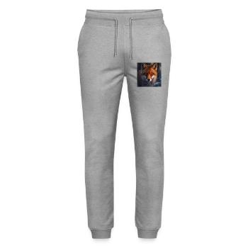 Fuchs-Erkundung bei Einbruch der Dämmerung - Stanley/Stella Unisex Bio Jogginghose Mover  - Grau meliert - Vorne - Marisol (170cm) & Nik (191cm)