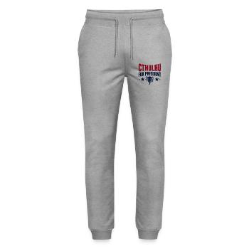 Cthulhu for Presidents - Stanley/Stella Mover Unisex Organic Jogging Trousers - heather grey - Front - Marisol (170cm) & Nik (191cm)