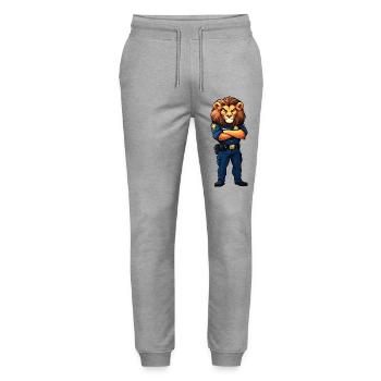 Löwen Polizei - Stanley/Stella Unisex Bio Jogginghose Mover  - Grau meliert - Vorne - Marisol (170cm) & Nik (191cm)