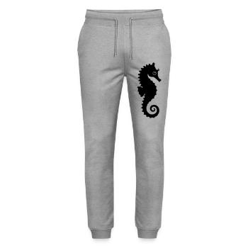 Cute Seahorse Silhouette - Stanley/Stella Mover Unisex Organic Jogging Trousers - heather grey - Front - Marisol (170cm) & Nik (191cm)