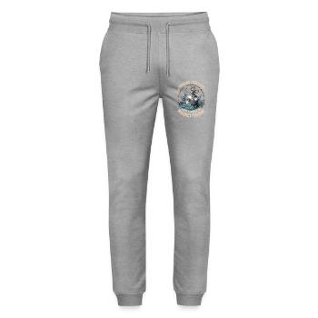 Wochenendvorhersage 100- Chance auf Magnetangel - Stanley/Stella Unisex Bio Jogginghose Mover  - Grau meliert - Vorne - Marisol (170cm) & Nik (191cm)