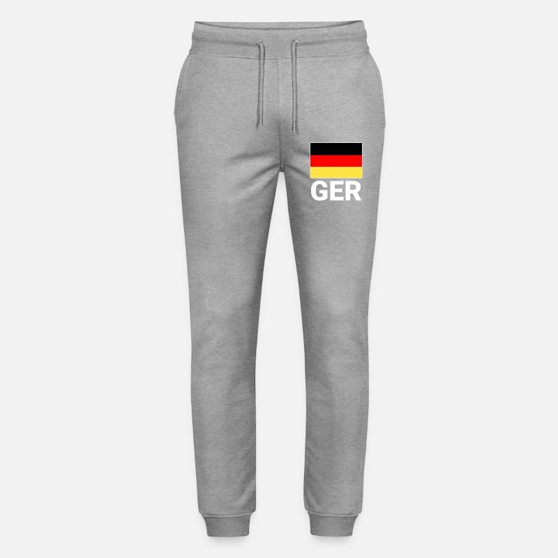 Germany flag with CEFR abbreviation - Stanley/Stella Mover Unisex Organic Jogging Trousers - heather grey