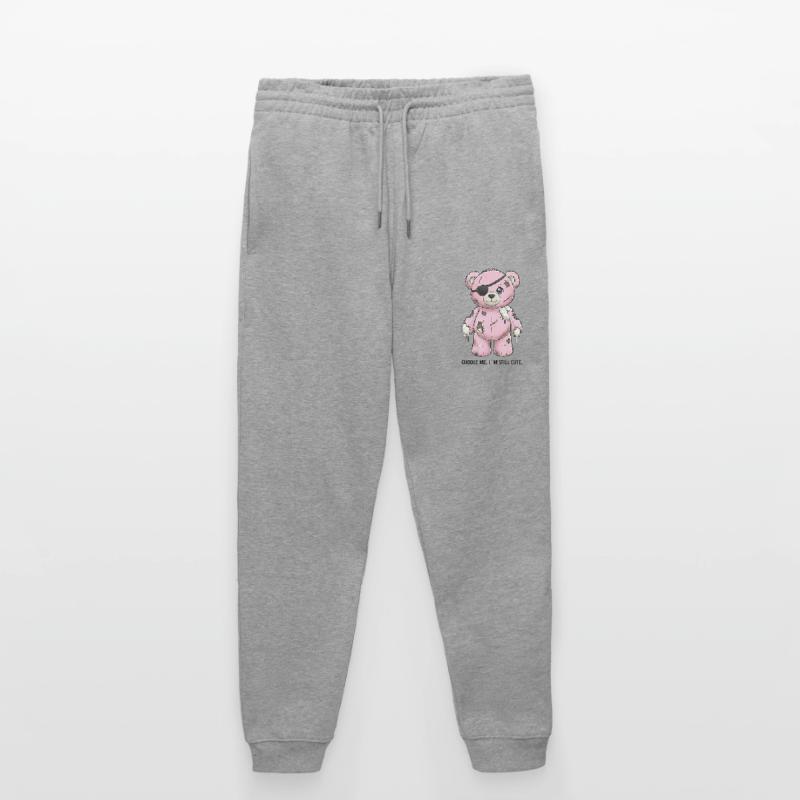 Patchwork Pink Teddy Bear with Eye Patch Stanley/Stella Mover Unisex Organic Jogging Trousers