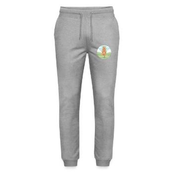Yoga Capybara Rodent Doing Tree Pose - Stanley/Stella Mover Unisex Organic Jogging Trousers - heather grey - Front - Marisol (170cm) & Nik (191cm)