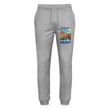 Birmingham, England - Stanley/Stella Mover Unisex Organic Jogging Trousers - heather grey - Front - Marisol (170cm) & Nik (191cm)
