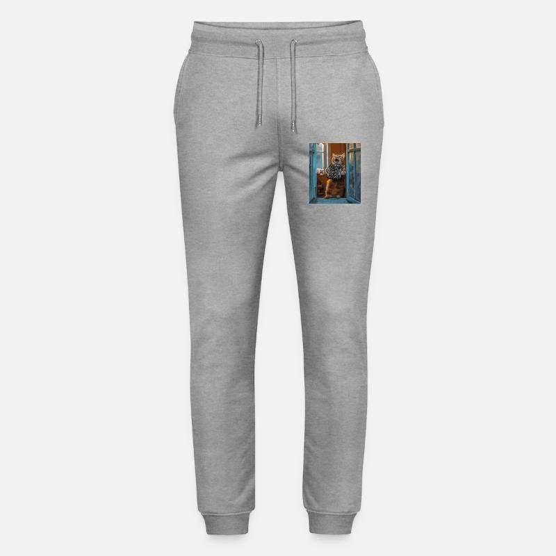 Fensterkatze mit Akkordeon - Stanley/Stella Unisex Bio Jogginghose Mover  - Grau meliert