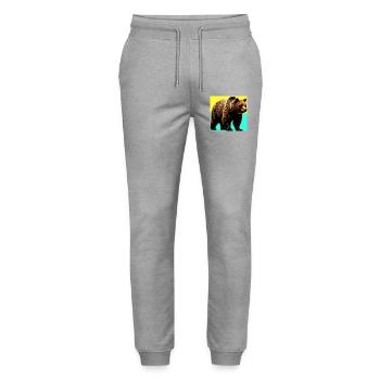 Bär - Stanley/Stella Unisex Bio Jogginghose Mover  - Grau meliert - Vorne - Marisol (170cm) & Nik (191cm)