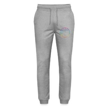 Volleyball Arc-en-ciel - Pantalon de jogging bio MOVER Stanley/Stella unisexe - gris chiné - Devant - Marisol (170cm) & Nik (191cm)