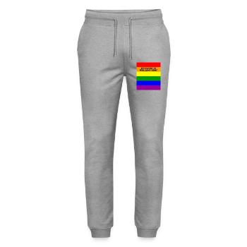 Inclusive Rainbow Pride Banner LGBT Everyone is we - Stanley/Stella Mover Unisex Organic Jogging Trousers - heather grey - Front - Marisol (170cm) & Nik (191cm)