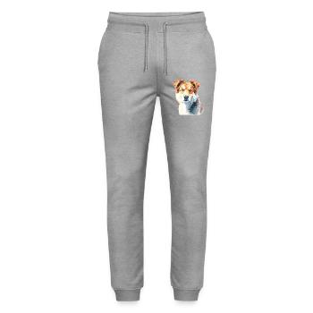 Treuer Hund - Stanley/Stella Unisex Bio Jogginghose Mover  - Grau meliert - Vorne - Marisol (170cm) & Nik (191cm)