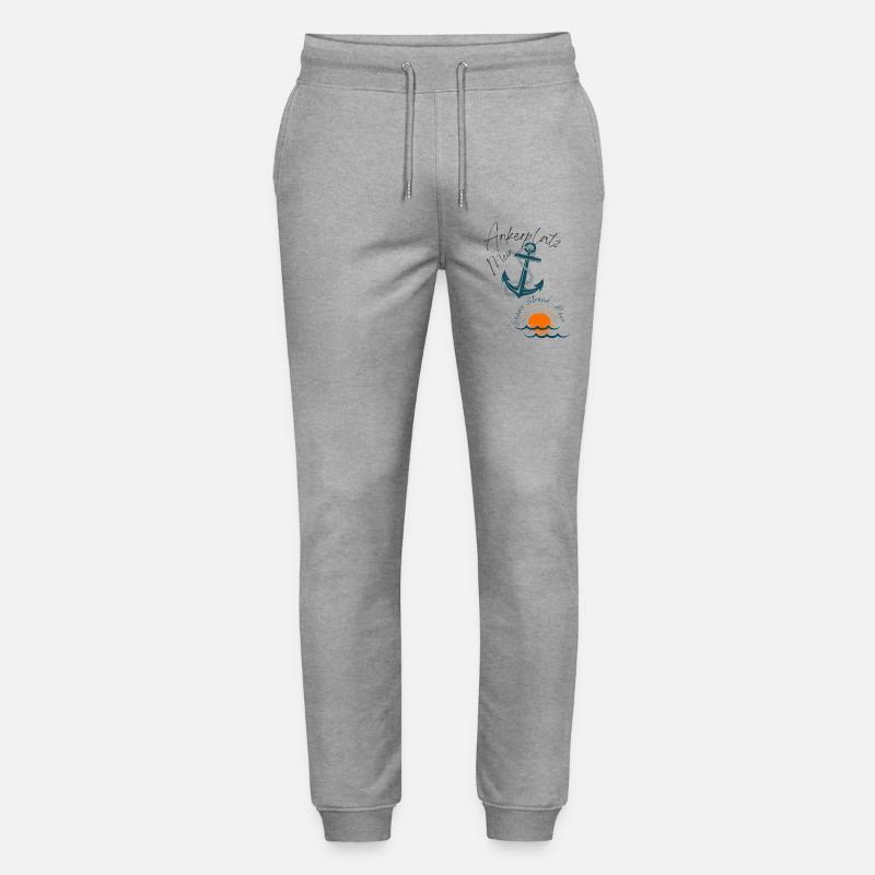 Maritime Mode und Accessoires mein Ankerplatz - Stanley/Stella Unisex Bio Jogginghose Mover  - Grau meliert