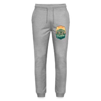Vienna Austria State Opera Vintage Travel Souvenir - Stanley/Stella Mover Unisex Organic Jogging Trousers - heather grey - Front - Marisol (170cm) & Nik (191cm)