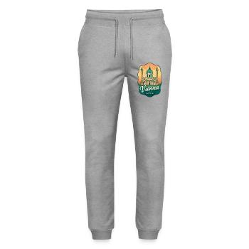 Vienna Austria Karlskirche Sunset Retro Travel Art - Stanley/Stella Mover Unisex Organic Jogging Trousers - heather grey - Front - Marisol (170cm) & Nik (191cm)