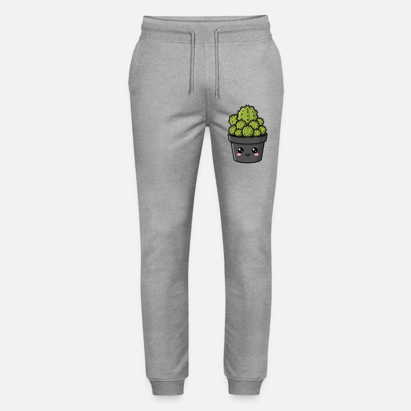 Kawaii-Kaktus-Topfgarten - Stanley/Stella Unisex Bio Jogginghose Mover - Grau meliert