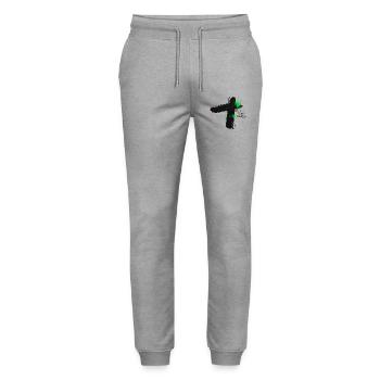 Protect Your Energy - Mindfulness Design - Stanley/Stella Mover Unisex Organic Jogging Trousers - heather grey - Front - Marisol (170cm) & Nik (191cm)