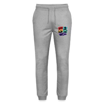 Colorful Gaming Panels Gambling Universe - Stanley/Stella Mover Unisex Organic Jogging Trousers - heather grey - Front - Marisol (170cm) & Nik (191cm)