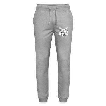 Angora Cat White Angora Cat Cute Angora Cats - Stanley/Stella Mover Unisex Organic Jogging Trousers - heather grey - Front - Marisol (170cm) & Nik (191cm)