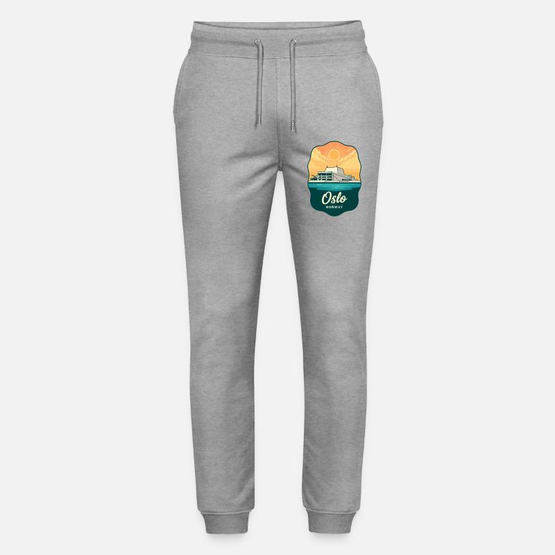 Osloer Opernhaus Retro-Sonnenuntergangsabzeichen - Stanley/Stella Unisex Bio Jogginghose Mover  - Grau meliert
