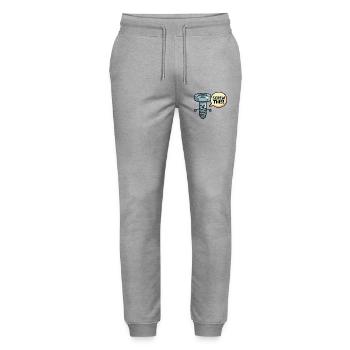 Screw This Funny Screw Pun Design - Stanley/Stella Mover Unisex Organic Jogging Trousers - heather grey - Front - Marisol (170cm) & Nik (191cm)