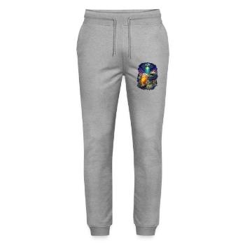 Alien Drinking Beer UFO - Stanley/Stella Unisex Bio Jogginghose Mover  - Grau meliert - Vorne - Marisol (170cm) & Nik (191cm)