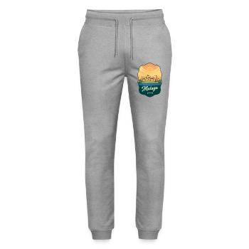 Malaga Alcazaba Vintage Sunset Reiseabzeichen - Stanley/Stella Unisex Bio Jogginghose Mover  - Grau meliert - Vorne - Marisol (170cm) & Nik (191cm)