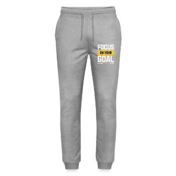 Focus on your goal - Stanley/Stella Mover Unisex Organic Jogging Trousers - heather grey - Front - Marisol (170cm) & Nik (191cm)