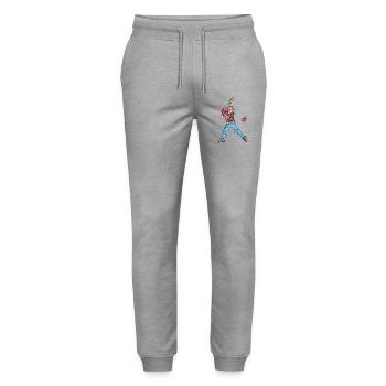 Baseball Baseballer Eiscreme Jungen Baseballspiele - Pantalon de jogging bio MOVER Stanley/Stella unisexe - gris chiné - Devant - Marisol (170cm) & Nik (191cm)