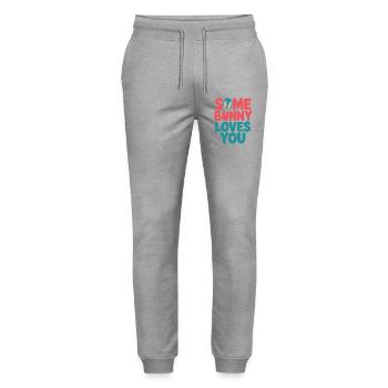 Häschenliebe in bunten Farben - Stanley/Stella Unisex Bio Jogginghose Mover  - Grau meliert - Vorne - Marisol (170cm) & Nik (191cm)