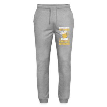 Beer Father Father's Day Dad - Stanley/Stella Mover Unisex Organic Jogging Trousers - heather grey - Front - Marisol (170cm) & Nik (191cm)