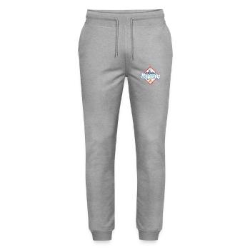 Leipzig Germany Saxony Vintage Souvenir - Stanley/Stella Mover Unisex Organic Jogging Trousers - heather grey - Front - Marisol (170cm) & Nik (191cm)