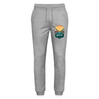 Galway Ireland Vintage Sunset Reiseabzeichen - Stanley/Stella Unisex Bio Jogginghose Mover  - Grau meliert - Vorne - Marisol (170cm) & Nik (191cm)