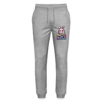 Excuse my Attitude Easter Pun - Stanley/Stella Mover Unisex Organic Jogging Trousers - heather grey - Front - Marisol (170cm) & Nik (191cm)
