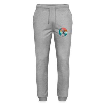 Retro Bunny in the Sun - Stanley/Stella Mover Unisex Organic Jogging Trousers - heather grey - Front - Marisol (170cm) & Nik (191cm)