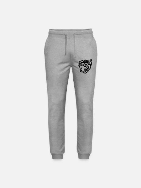 Pike Fish Fishing Icon - Stanley/Stella Mover Unisex Organic Jogging Trousers - heather grey