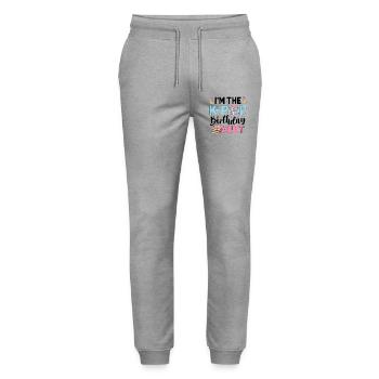 I'm The K-Pop Birthday Aunt - Stanley/Stella Mover Unisex Organic Jogging Trousers - heather grey - Front - Marisol (170cm) & Nik (191cm)