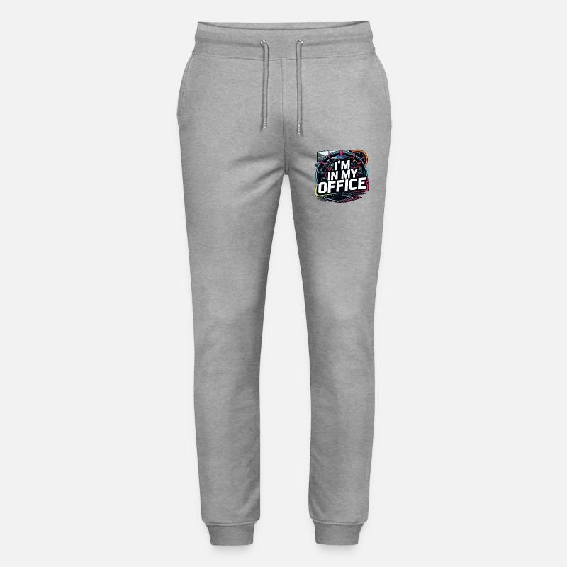 I'm in my office - Stanley/Stella Mover Unisex Organic Jogging Trousers - heather grey