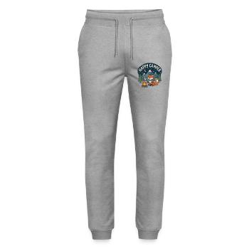 Bonne nuit campeur Fox - Pantalon de jogging bio MOVER Stanley/Stella unisexe - gris chiné - Devant - Marisol (170cm) & Nik (191cm)
