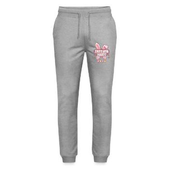Frecher Hase - Süßes Kawaii Osterhasen - Stanley/Stella Unisex Bio Jogginghose Mover  - Grau meliert - Vorne - Marisol (170cm) & Nik (191cm)
