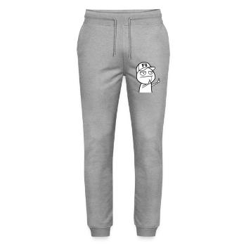 FU Meme with baseball cap (colors can be changed) - Stanley/Stella Mover Unisex Organic Jogging Trousers - heather grey - Front - Marisol (170cm) & Nik (191cm)