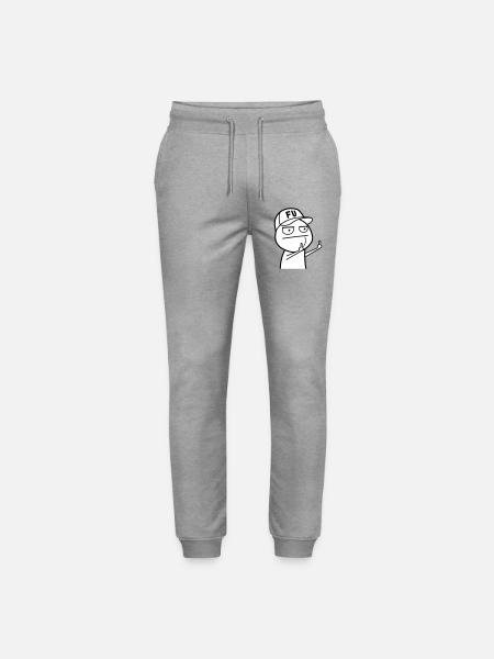 FU Meme with baseball cap (colors can be changed) - Stanley/Stella Mover Unisex Organic Jogging Trousers - heather grey