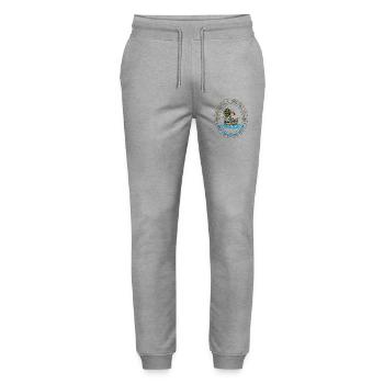 Deep Sea Fishing Expert Emblem - Stanley/Stella Mover Unisex Organic Jogging Trousers - heather grey - Front - Marisol (170cm) & Nik (191cm)