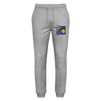 Nature Botanical Floral Watering Can - Stanley/Stella Mover Unisex Organic Jogging Trousers - heather grey - Front - Marisol (170cm) & Nik (191cm)