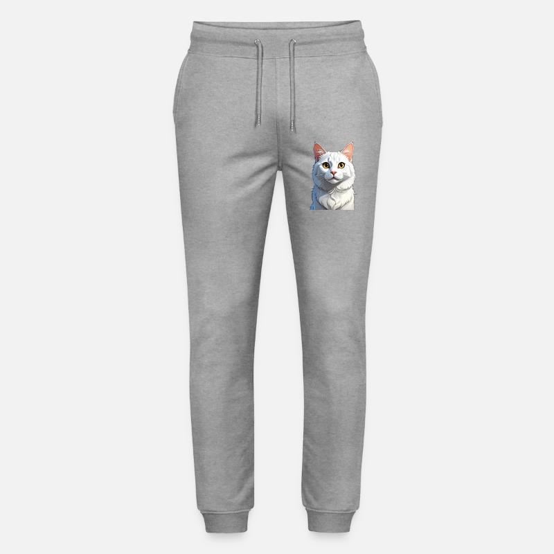 weiße Katze - Stanley/Stella Unisex Bio Jogginghose Mover  - Grau meliert