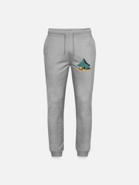 Mountain camping firelight - Stanley/Stella Mover Unisex Organic Jogging Trousers - heather grey