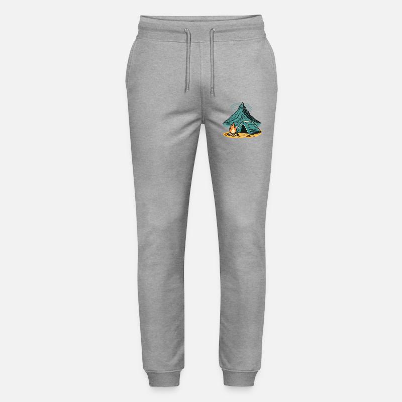 Mountain camping firelight - Stanley/Stella Mover Unisex Organic Jogging Trousers - heather grey