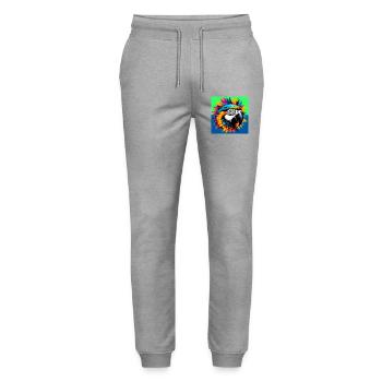 parrot - Stanley/Stella Mover Unisex Organic Jogging Trousers - heather grey - Front - Marisol (170cm) & Nik (191cm)