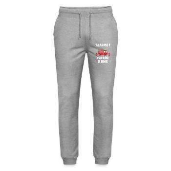 Alarme ! J'ai Déjà 5 Ans - Pantalon de jogging bio MOVER Stanley/Stella unisexe - gris chiné - Devant - Marisol (170cm) & Nik (191cm)