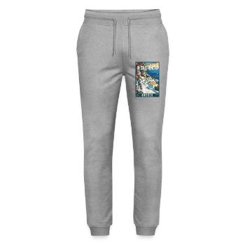 Explore Timeless Beauty of Rhodes in Greece - Stanley/Stella Mover Unisex Organic Jogging Trousers - heather grey - Front - Marisol (170cm) & Nik (191cm)