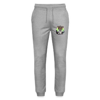 Gamer Koala with Headset - Stanley/Stella Mover Unisex Organic Jogging Trousers - heather grey - Front - Marisol (170cm) & Nik (191cm)